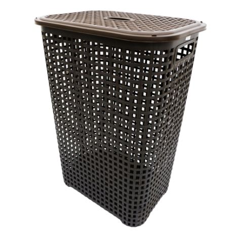 Picture of Tall Woven Laundry Basket with Cover (Matte Gray)